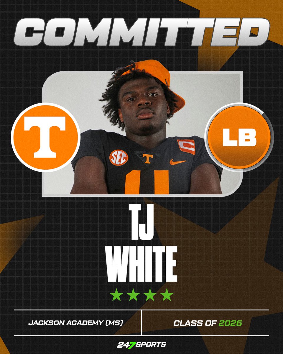 BREAKING: Four-star LB <a href="/TjWhite1_/">Theron “TJ” White Jr</a>, a top-100 prospect nationally, just announced that he has committed to Tennessee.

White goes in-depth on his decision with <a href="/GoVols247/">GoVols247</a>

247sports.com/college/tennes…
