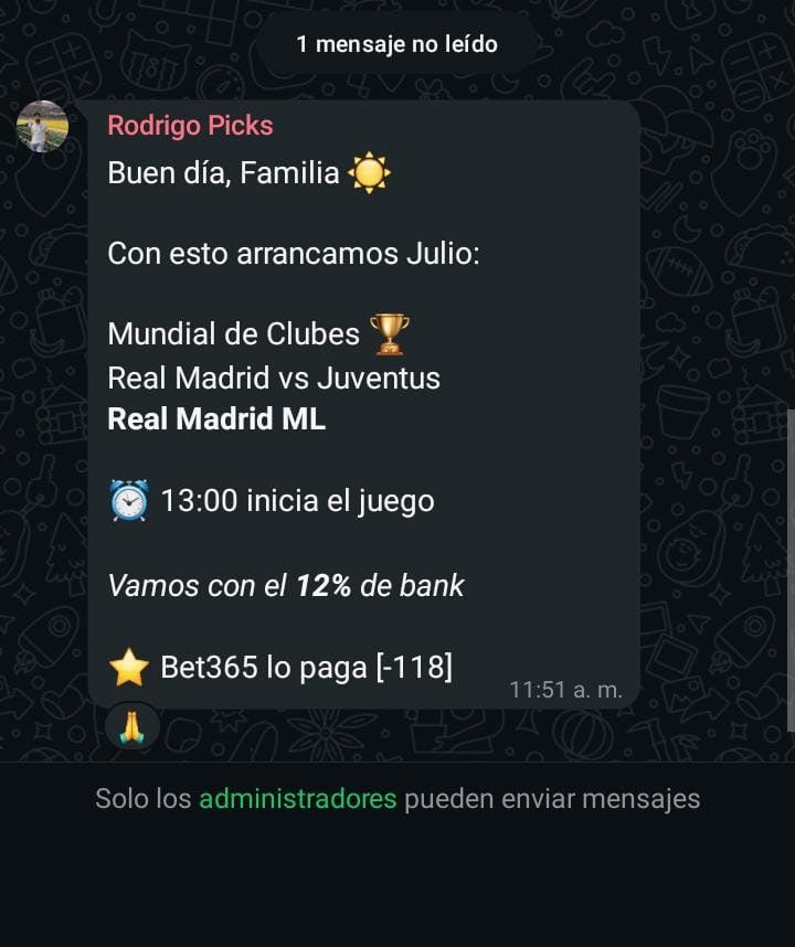 ⚽️Rodrigo Picks⚽️

Así vamos empezar este nuevo mes mis carnales con la actitud ✅😏

+1 ❤️ Para que este mes sigamos con utilidad 🔥