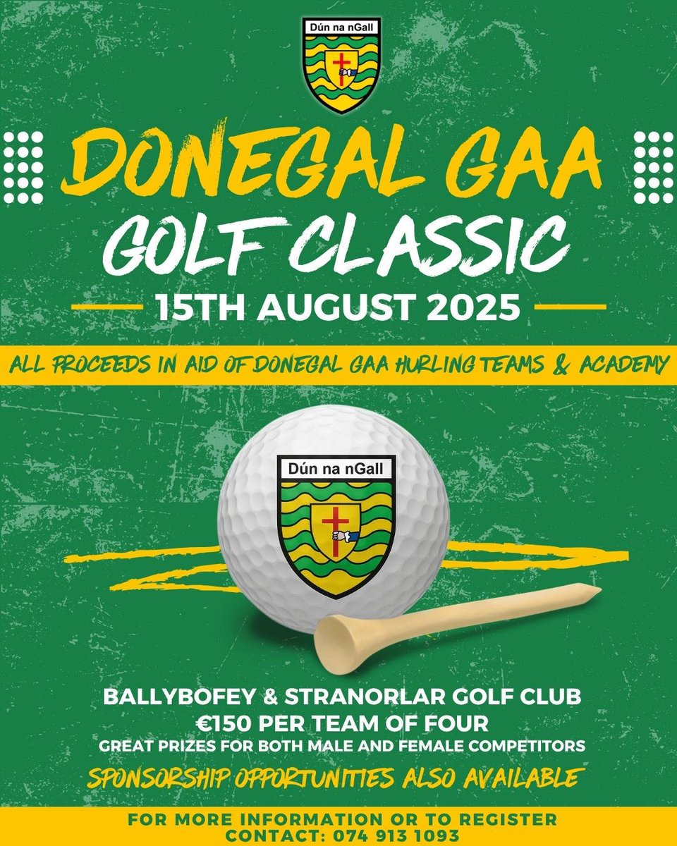 Donegal GAA, with event sponsor The McDermott Group, will host a Golf Classic in aid of our inter-county hurling teams &amp; academy!

Taking place on August 15th at Ballybofey &amp; Stranorlar Golf Club New, a team of 4 costs €150. Full details

🔗👇 

member.clubspot.app/club/donegalga…