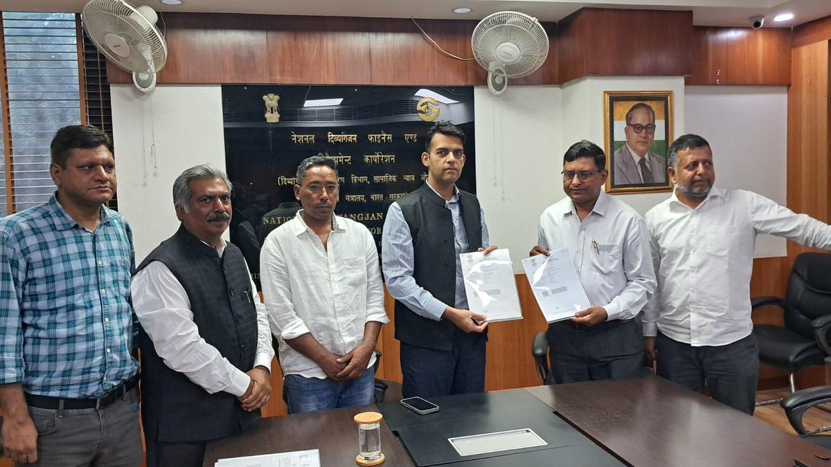SIDCO &amp; <a href="/ndfdcindia/">NDFDC</a> join hands for extending concessional loans to Divyangjan of Ladakh. MD SIDCO, Sh Bhupender Chaudhary, IAS, signs Block Government Guarantee (BGG) of  Rs 5 crore and handed to NDFDC for facilitating economic empowerment of Divyangjan in Ladhak.
<a href="/socialpwds/">Divyang Empowerment</a>
