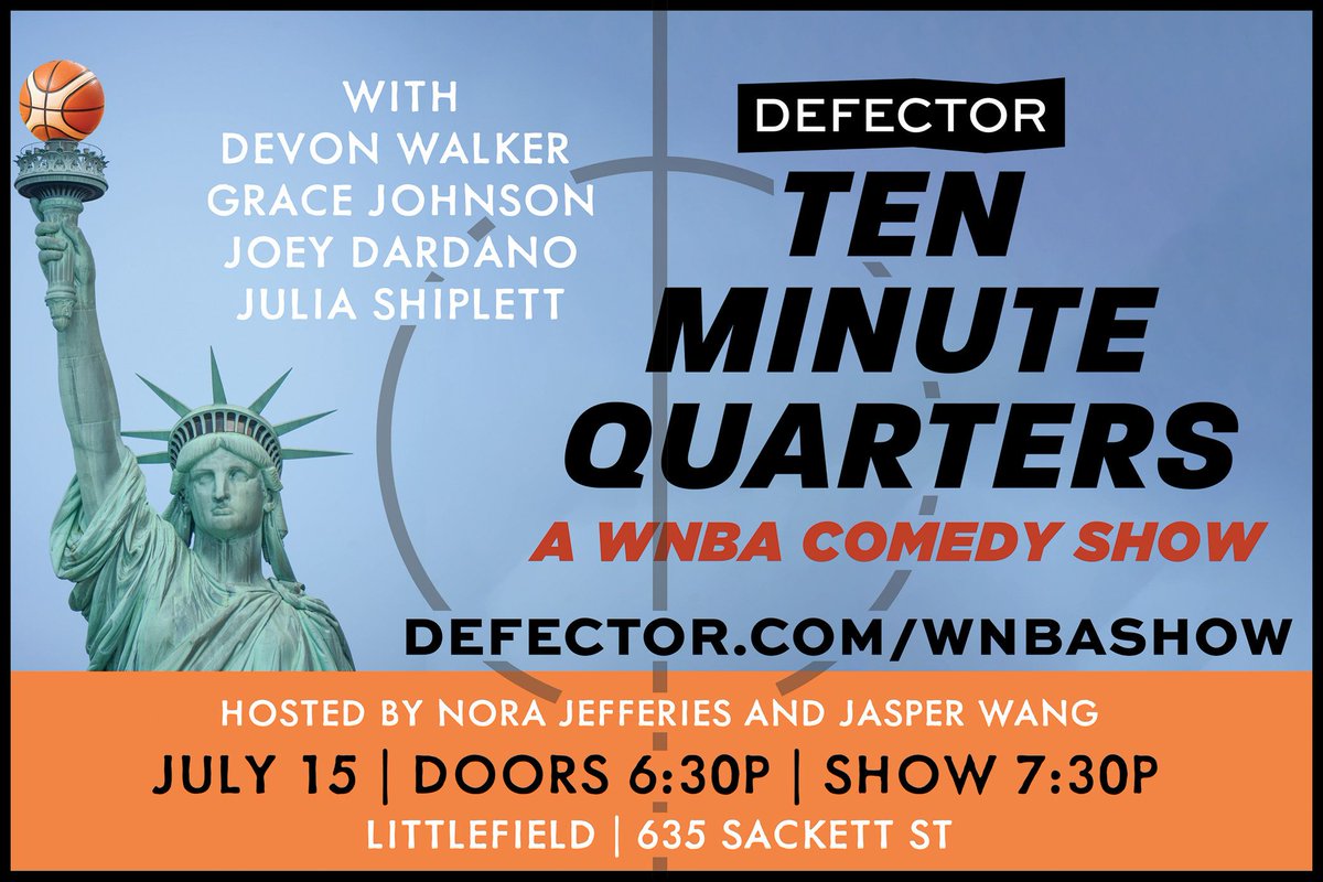 DefectorMedia's tweet photo. We're bringing back our WNBA comedy show! Join us for a night of standup, games, and giveaways. https://t.co/yVfh8ytirV https://t.co/s3XU3mXWyj