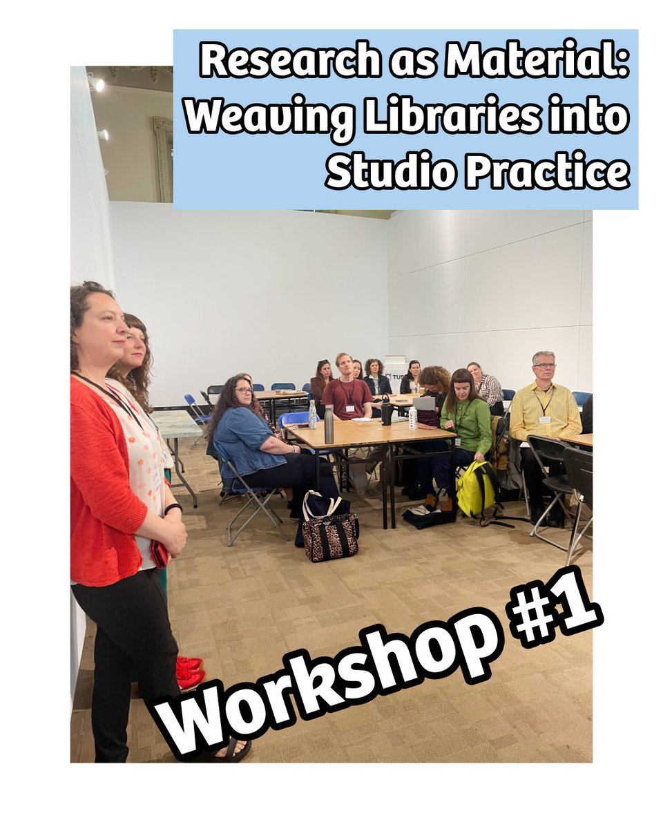 TUS_LibraryMW's tweet image. Snaps of some talks today  Today&apos;s workshop revolves around Research as Material: Weaving Libraries into studio practice.  For more info into the topics discussed, consult programme in link in bio or scan QR code.  #ARLIS2025 #StacksStudioBeyond #tuslibraries #LSAD  #workshops