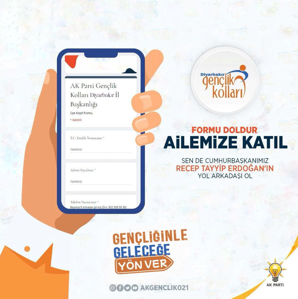Mücahit ÇAKMAK 🇵🇸🇹🇷 (@mucahit_cakmak_) on Twitter photo Sen de gel, Ailemize katıl..🤗
AK Gençlik Diyarbakır ailemize katılmak istiyorsan yapmak gereken tek şey aşağıdaki formu doldurmak🤩
👇🏻👇🏻
forms.gle/n9ghfHwxekbPYa…
<a href="/AKGenclik021/">AK Gençlik Diyarbakır</a>
<a href="/GalipEnsarioglu/">Galip Ensarioğlu</a>
<a href="/mehmetsaityaz/">Mehmet Sait YAZ</a>
<a href="/Kepoluasuna/">Suna KEPOLU ATAMAN</a> Sen de gel, Ailemize katıl..🤗
AK Gençlik Diyarbakır ailemize katılmak istiyorsan yapmak gereken tek şey aşağıdaki formu doldurmak🤩
👇🏻👇🏻
forms.gle/n9ghfHwxekbPYa…
<a href="/AKGenclik021/">AK Gençlik Diyarbakır</a>
<a href="/GalipEnsarioglu/">Galip Ensarioğlu</a>
<a href="/mehmetsaityaz/">Mehmet Sait YAZ</a>
<a href="/Kepoluasuna/">Suna KEPOLU ATAMAN</a>