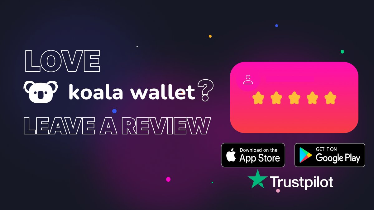 koalawallet's tweet photo. Loved your experience with #KoalaWallet? Spread the vibes with a πππππ review!
π App Store: https://t.co/Ywk6z03zCO
πΎ Google Play: https://t.co/Rtd7zFd3yA
π½ Web Extension: https://t.co/WUfMjiWLVu https://t.co/AhTReAQdTc