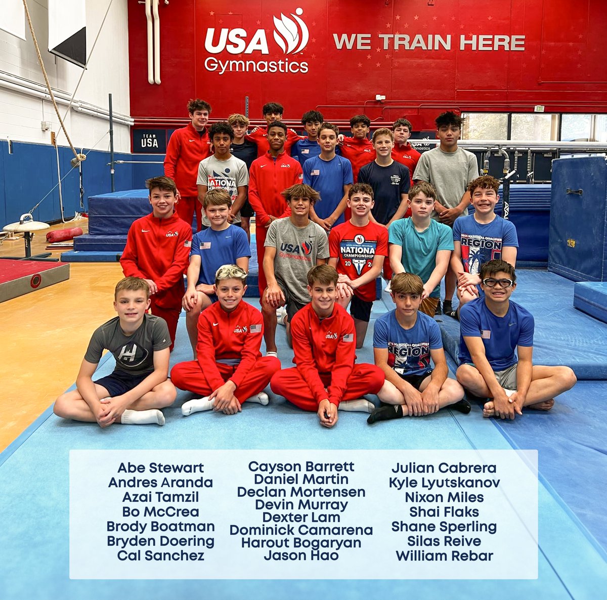 It was great to have our Level 8 &amp; 9 Men's National Teams in Colorado Springs for training camp over the weekend!

Gymnasts worked on refining the basics &amp; skill development as well as routine evaluations from NT staff.