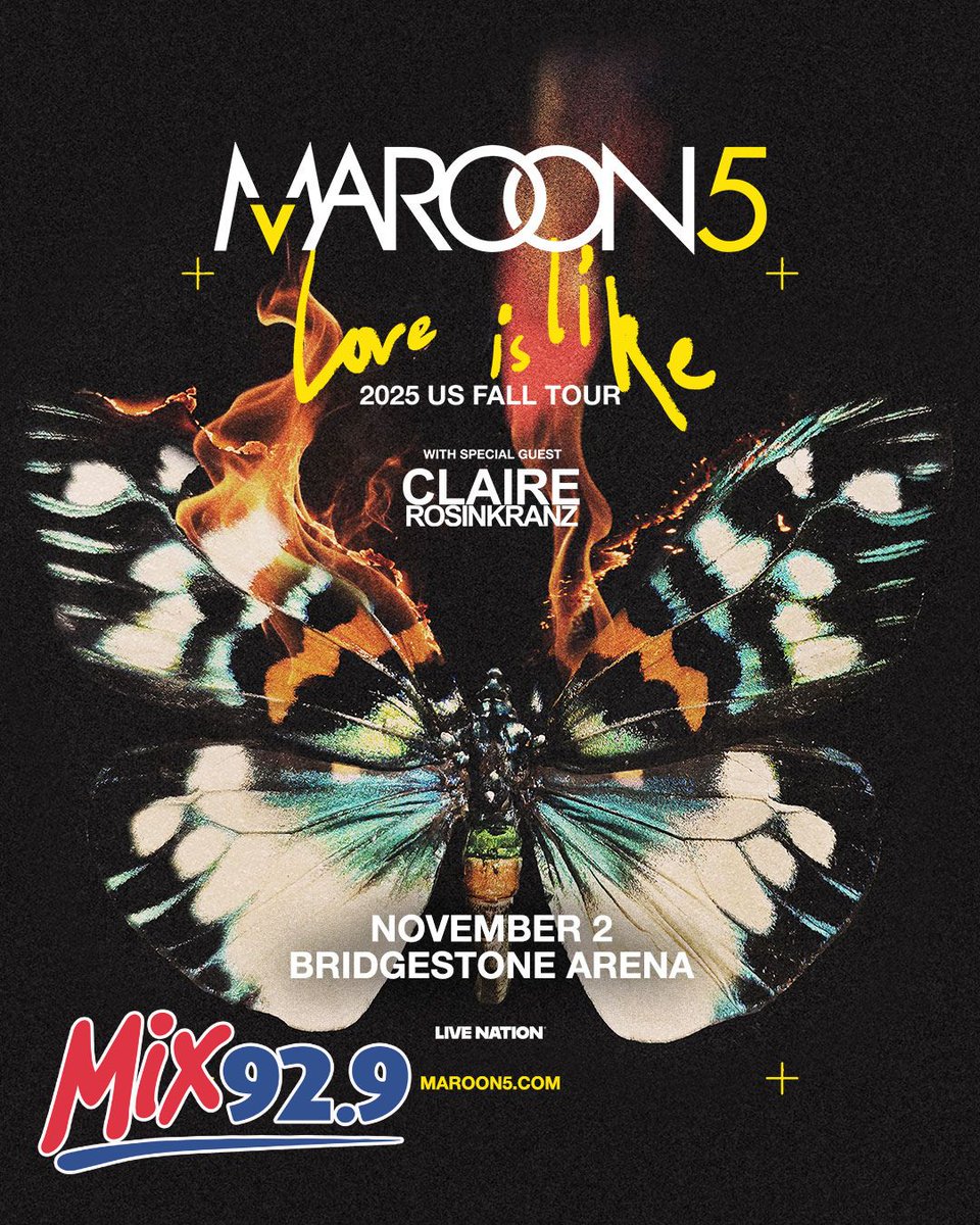 This week Monday - Friday, tune into The Rewind at 4pm - 7pm for your chance win a pair of tickets to see <a href="/maroon5/">Maroon 5</a> at Bridgestone Arena on Nov. 2nd! 🟪🖐️