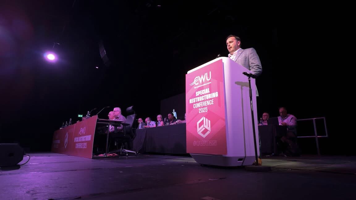 andy_mercer's tweet image. It was an honour and privilege to deliver my first presidents address and to chair our @cwunews special Conference in Blackpool
A very special and proud moment for me 🙂
Most importantly we now have clear policy set and we continue the hard work of representing our members ✊🏾