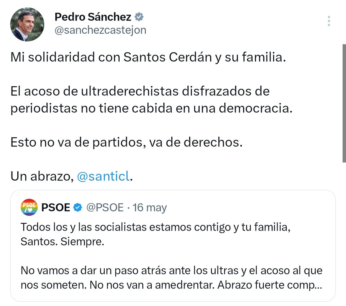 🇪🇸 ☆ 𝐏𝐫𝐨𝐠𝐫𝐞𝐬𝐭𝐨𝐧a ☆ 🇪🇸 (@progrestonnn) on Twitter photo El PSOE ha borrado el tweet de apoyo a Cerdán en mayo 🤣 El PSOE ha borrado el tweet de apoyo a Cerdán en mayo 🤣