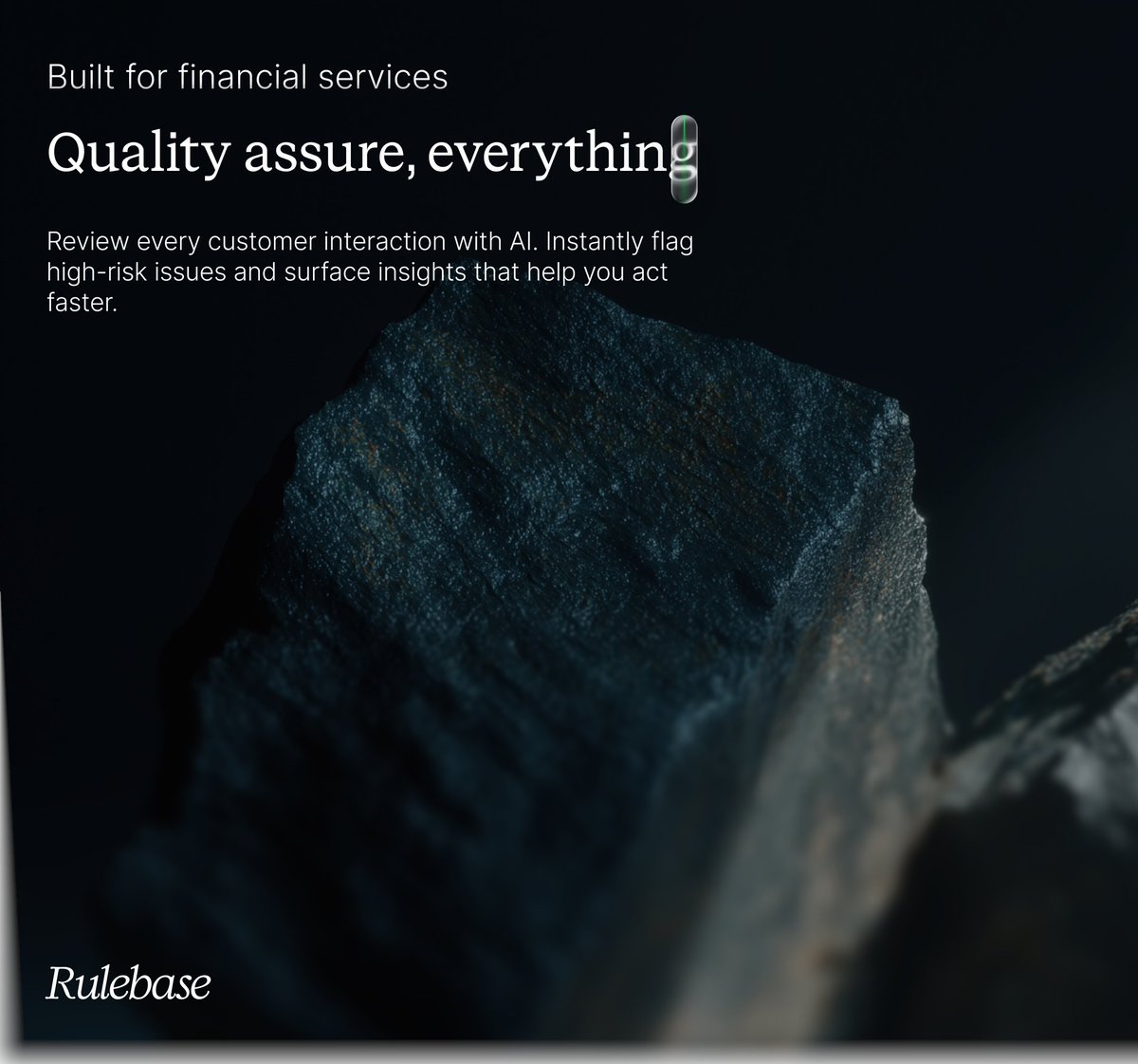 ycombinator's tweet image. Rulebase (@rulebasehq) just launched AutoQA — a real-time QA agent for financial services teams.

It reviews every call, chat, and email against your QA standards and compliance profile. No more sampling. Full coverage.

Congrats on the launch, @gideon_eb &amp;amp; @chidiwilliams__!…