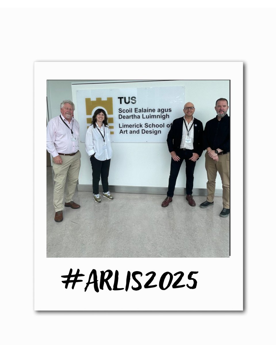 TUS_LibraryMW's tweet image. Great welcome from Brett Moodie (Chair of ARLIS UK &amp;amp; Ireland),  Mike Fitzpatrick (Dean of Limerick School of Art and Design), Aoife Larkin (Co-Chair of ARLIS conference working party), and James Greenslade (Head of Dept. Visual Arts)
#ARLIS2025 #stacksstudiobeyond #LSAD