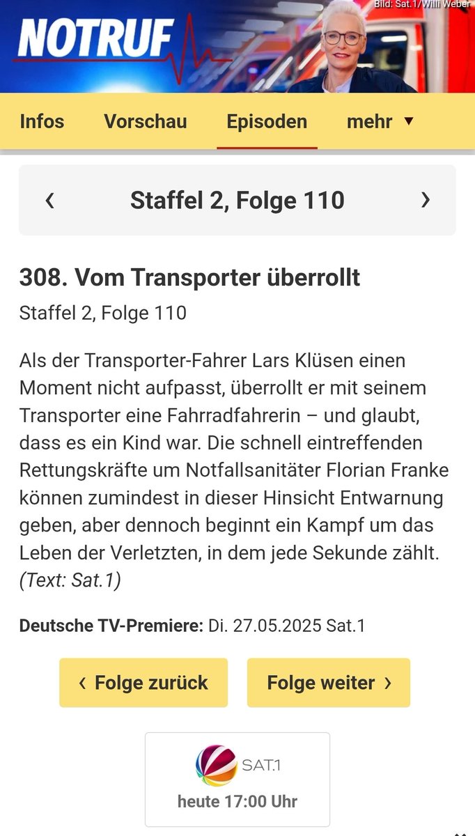 SezerUzunoglu's tweet photo. 🎬 NOTRUF 🚨 📽 @sat.1 / @joyn.de
https://t.co/MQvbsuuJJy https://t.co/jEvy6JGgFI
