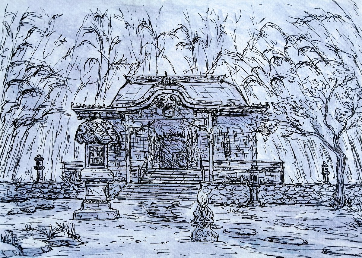 gebh350's tweet photo. Traditional art sketch of the Dilapidated Temple from #Sekiro 😁
Painting with a mix of black, blue and purple ink then a drawing over the top with black ink.
#SekiroArt #TraditionalArt #Drawing #Sketch https://t.co/KblGVICkcw