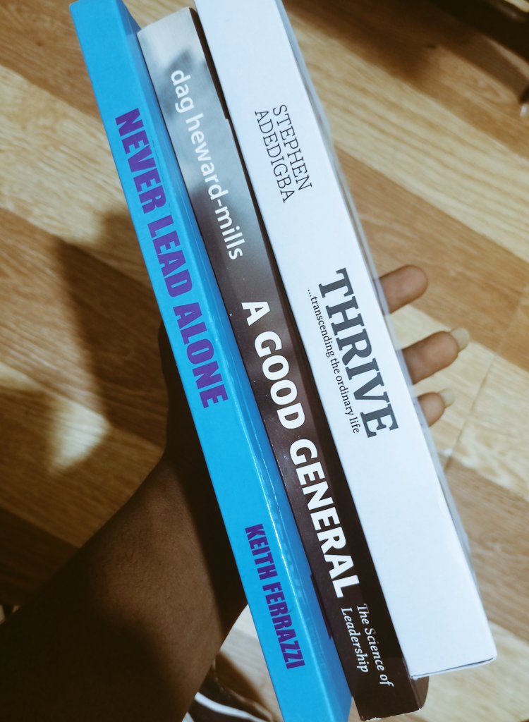 TheJohnPatrickO's tweet photo. Happy new month. They say Leaders are readers. I decided in April that I'll start buying a minimum of one book per month. I got Thrive in April,  How To Win Friends And Influence People (ebook) in May, A Good General in June and Never Lead Alone in July.  Many more to come. https://t.co/daaUjNAA2b