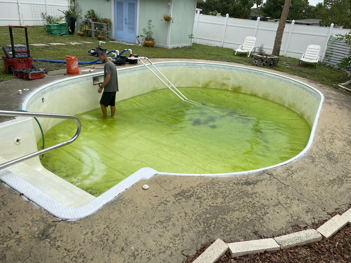 ppalmpools's tweet image. We helped a client revitalize their old pool with a full refurbishment, installing a new track, step strips, Haywood hardware, faceplates, and a stunning Latham Hampton Seaglass Vinyl Liner. #PoolRefresh #LathamHampton
