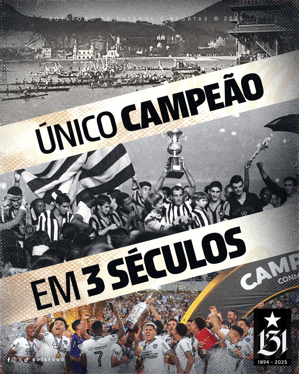 O ÚNICO CAMPEÃO EM TRÊS SÉCULOS! O MAIS TRADICIONAL! ⭐️⚽️🚣🏽‍♂️ #BOTAFOGO131ANOS