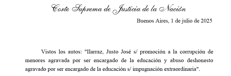 juan_orso's tweet photo. La Corte Suprema acaba de dictar el fallo de derecho penal común más importante de los últimos 10 años, por lo menos. El debate sobre la vigencia de la acción penal en delitos de abusos sexuales previo a las leyes 26.705 y 27.206 llega a su fin, en la prescripción de "Ilarraz".🧵 https://t.co/Y2cDjNSa32