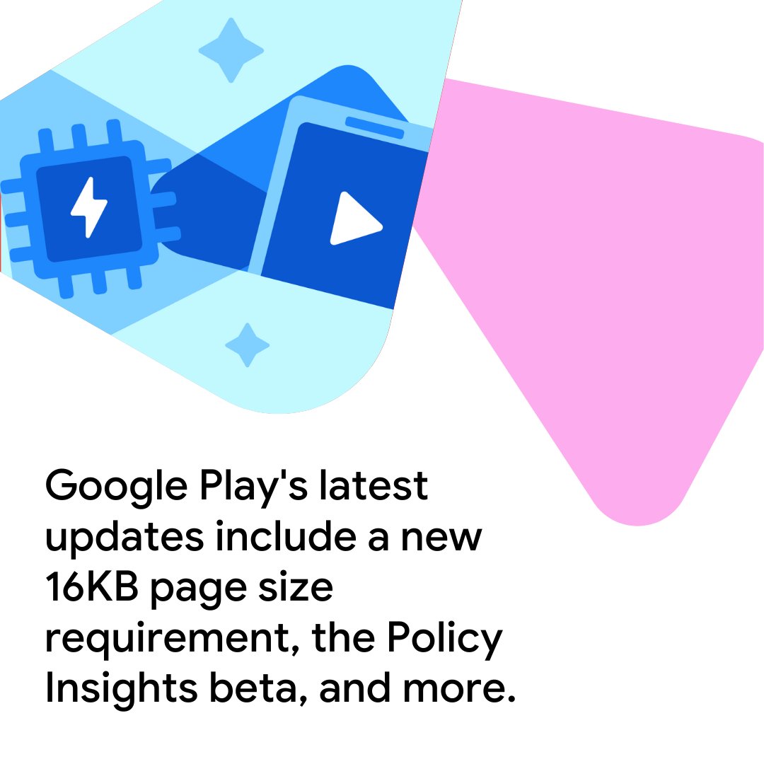 GooglePlayBiz's tweet image. Big things are happening on Google Play! We&apos;re talking performance boosts with 16 KB page support, easier policy compliance in Android Studio, and more!

Subscribe to the newsletter → goo.gle/3RvlEMM