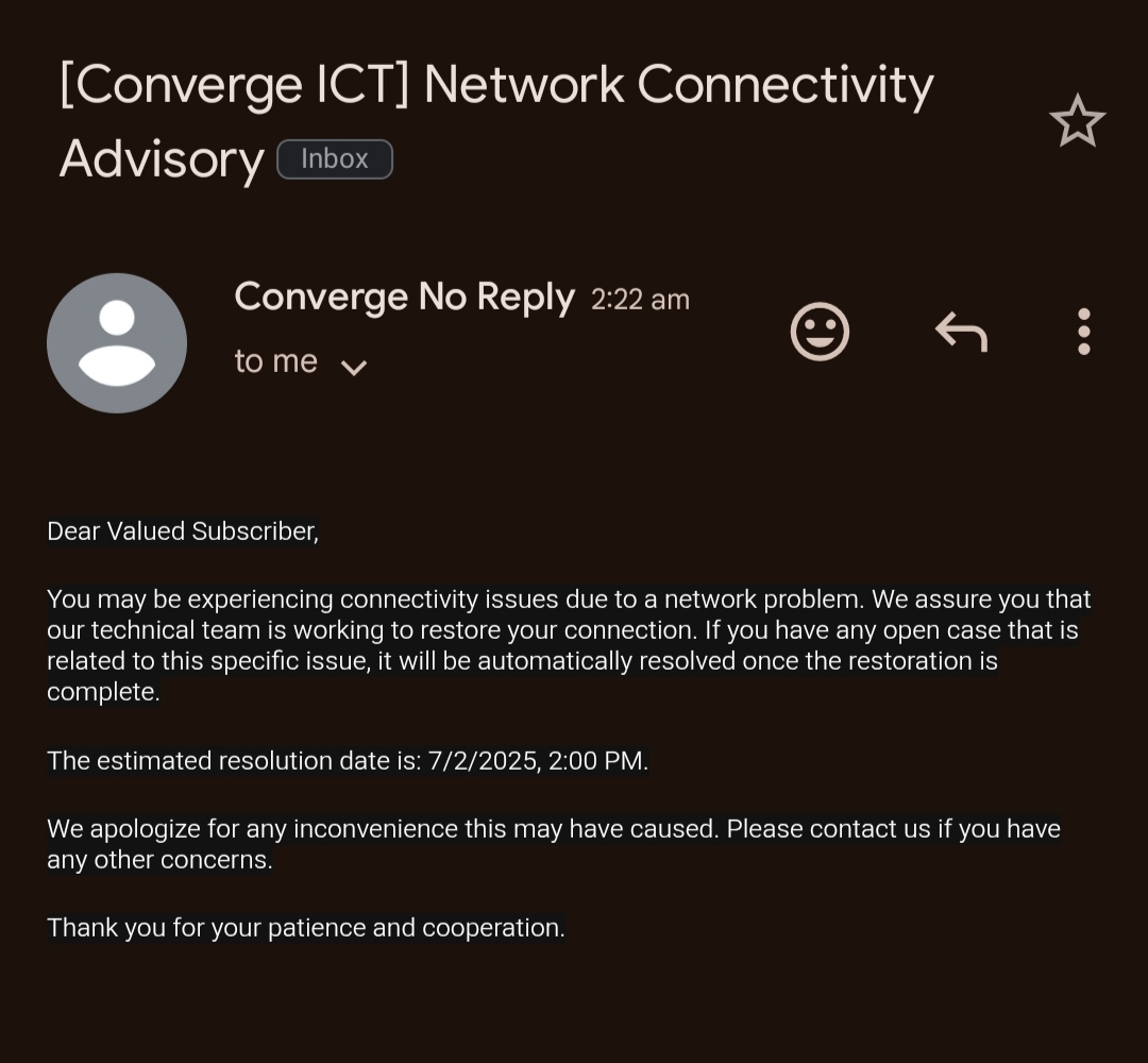 ewiczone's tweet photo. @DICTgovph Hindi nyo po ba nababantayan tong mga internet provider nato lalo na @ConvergeSupport ? Aba galaw-galaw naman.. https://t.co/jfNHJnHvv5