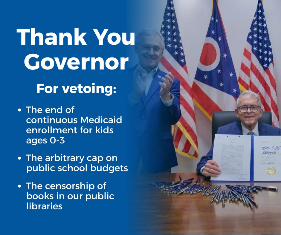 Liston4Ohio's tweet image. Thank you @GovMikeDeWine for vetoing some of the provisions in the state budget to avoid unnecessary harm.