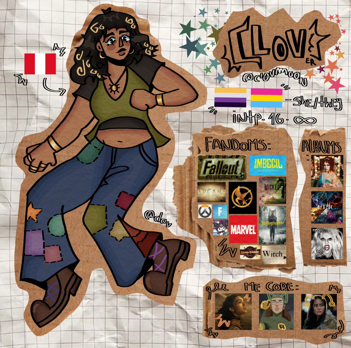 Clovmoon's tweet image. HOLA Q TAL SOY CLOV 🗣️‼️  Está es mi ficha, renovada, de presentación, interactuó mucho &amp;lt;3

#art #ocart #artmoots #noaiart #meettheartist #digitalart