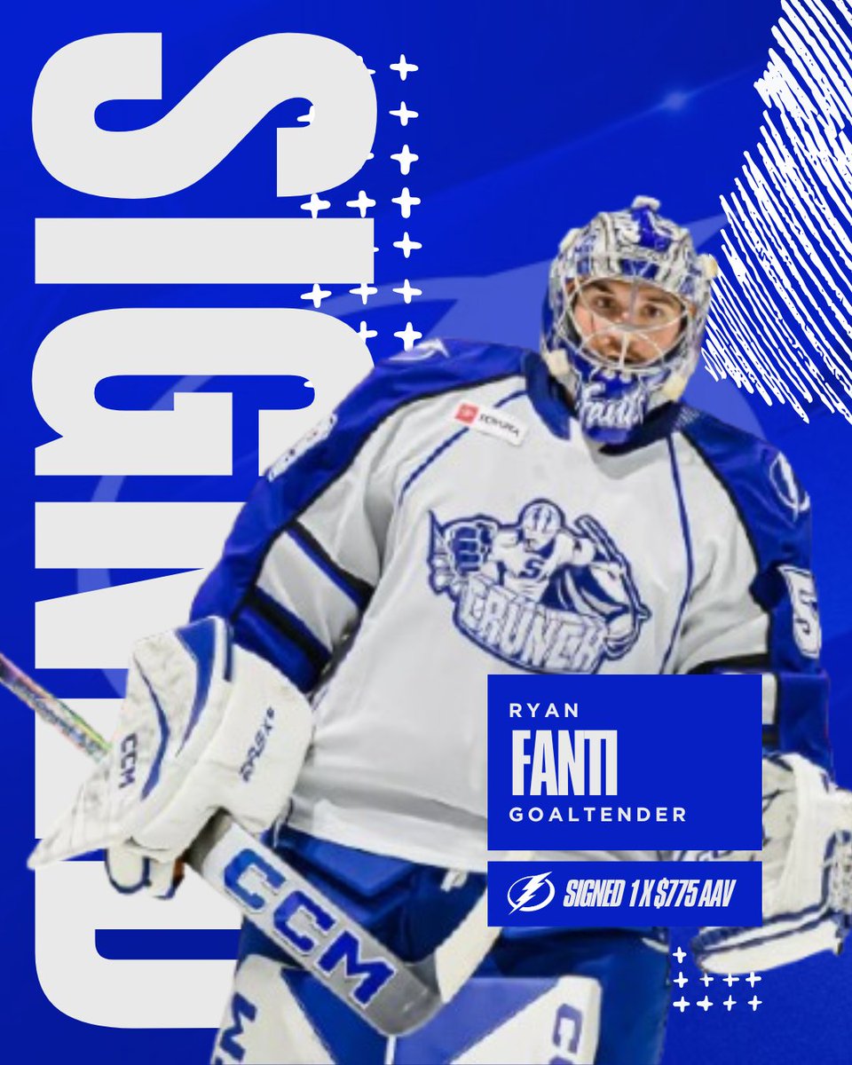 NEWS: The Tampa Bay Lightning have re-signed G Ryan Fanti to a one-year, two-way contract.

#TBLightning #GoBolts
