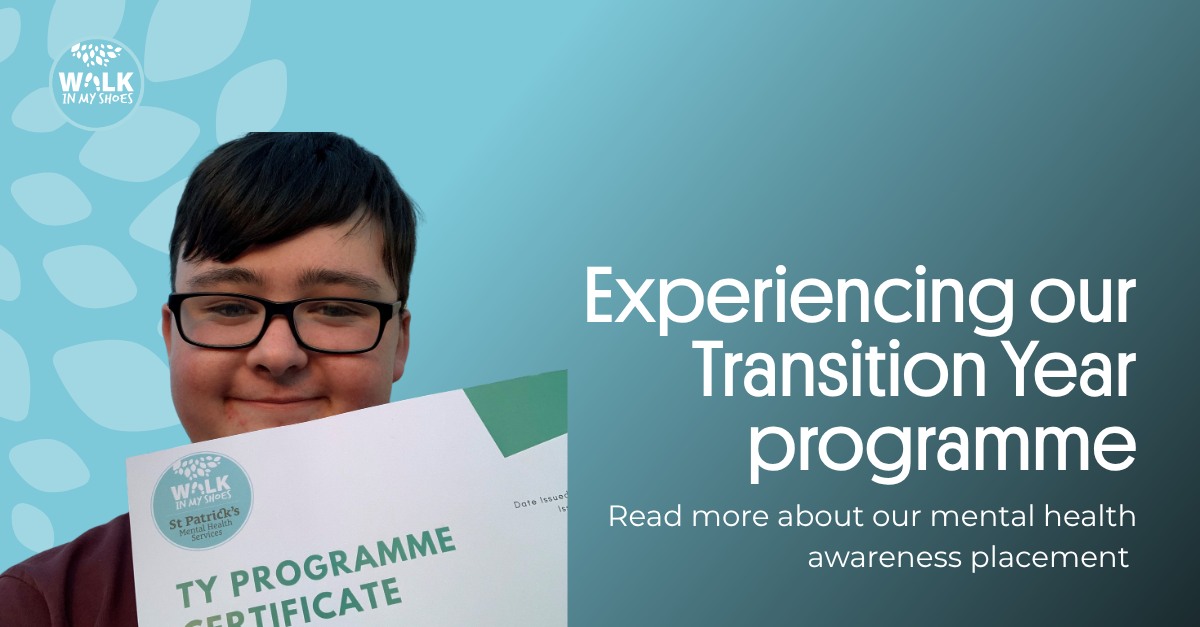 👏 Supporting student growth through real-world experience 👏

Damien Delaney, from St Brendan’s Community School in Offaly, explains how our Transition Year student placement helped him gain invaluable insight into mental health and Ireland’s mental health services during a