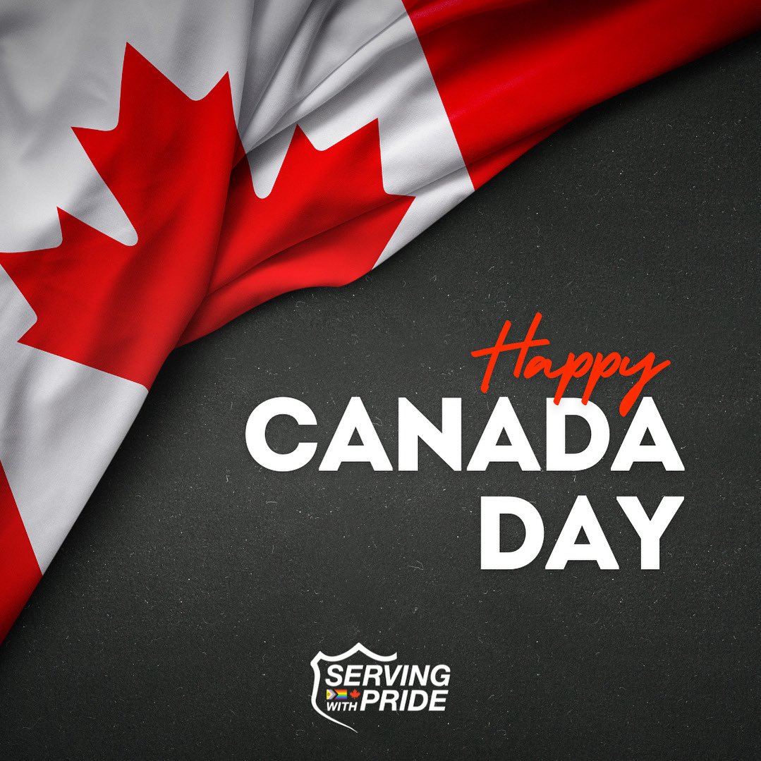 The Serving with Pride board wishes you all a very Happy Canada Day. 🇨🇦 

This beautiful place we get to call home is something we can all take pride in.

Thank you to all first responders working today to ensure our safety as celebrate.