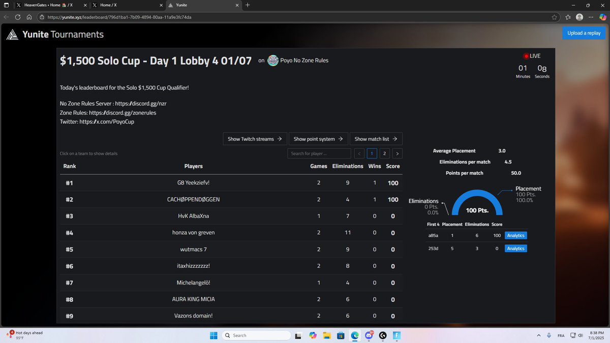 Qual Final Poyo $1,500 SOLO TOURNAMENT 🏆
<a href="/HeavenG8_/">Heaven Gates</a> #G8WIN