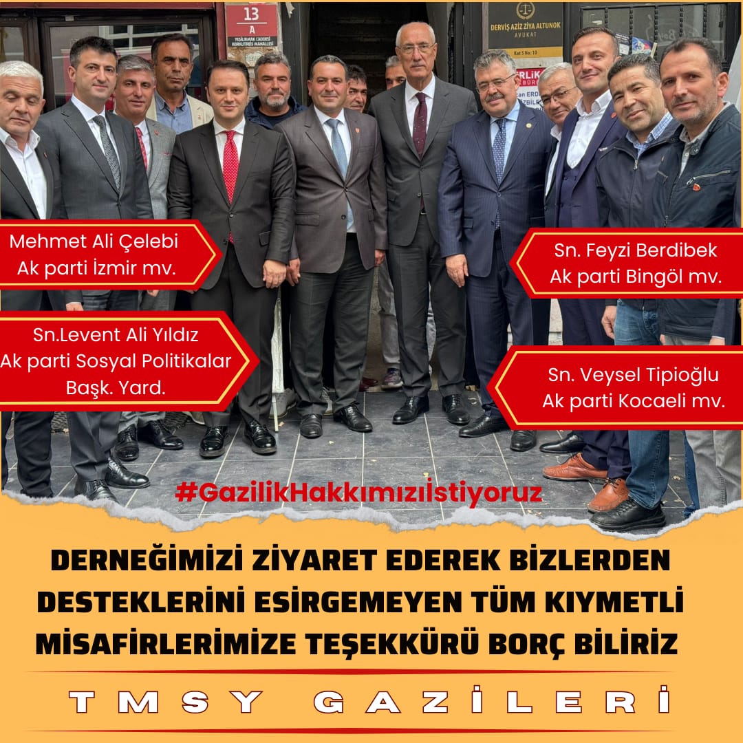 gazi (TMSY) (@resulperktas) on Twitter photo 🇹🇷VATAN🇹🇷
👇
#GazilikHakkımızıİstiyoruz
☝️
<a href="/RTErdogan/">Recep Tayyip Erdoğan</a>
<a href="/_cevdetyilmaz/">Cevdet Yılmaz</a>
<a href="/dbdevletbahceli/">Devlet Bahçeli</a>
<a href="/MahinurOzdemir/">Mahinur Özdemir Göktaş</a>
<a href="/drbetulsayan/">Dr.Betül Sayan Kaya 🇹🇷</a>
<a href="/mustafaelitas/">Mustafa Elitaş</a>
<a href="/avabdullahguler/">Abdullah Güler</a>
<a href="/celebimehmeta/">Mehmet Ali Çelebi</a>
<a href="/sevansivacioglu/">Sevan Sıvacıoğlu</a>
<a href="/MvDrHasanArslan/">Dr. Hasan Arslan</a>
<a href="/ifarukaksu/">İsmail Faruk Aksu</a>
<a href="/kocakkonuralp/">Konur Alp Koçak</a>
<a href="/SayimMadak/">Dr. Sevim Sayım Madak 🇹🇷</a>
<a href="/leventalyyildiz/">Levent Ali YILDIZ</a>
<a href="/mhrmkurt/">Muharrem KURT</a> 🇹🇷VATAN🇹🇷
👇
#GazilikHakkımızıİstiyoruz
☝️
<a href="/RTErdogan/">Recep Tayyip Erdoğan</a>
<a href="/_cevdetyilmaz/">Cevdet Yılmaz</a>
<a href="/dbdevletbahceli/">Devlet Bahçeli</a>
<a href="/MahinurOzdemir/">Mahinur Özdemir Göktaş</a>
<a href="/drbetulsayan/">Dr.Betül Sayan Kaya 🇹🇷</a>
<a href="/mustafaelitas/">Mustafa Elitaş</a>
<a href="/avabdullahguler/">Abdullah Güler</a>
<a href="/celebimehmeta/">Mehmet Ali Çelebi</a>
<a href="/sevansivacioglu/">Sevan Sıvacıoğlu</a>
<a href="/MvDrHasanArslan/">Dr. Hasan Arslan</a>
<a href="/ifarukaksu/">İsmail Faruk Aksu</a>
<a href="/kocakkonuralp/">Konur Alp Koçak</a>
<a href="/SayimMadak/">Dr. Sevim Sayım Madak 🇹🇷</a>
<a href="/leventalyyildiz/">Levent Ali YILDIZ</a>
<a href="/mhrmkurt/">Muharrem KURT</a>