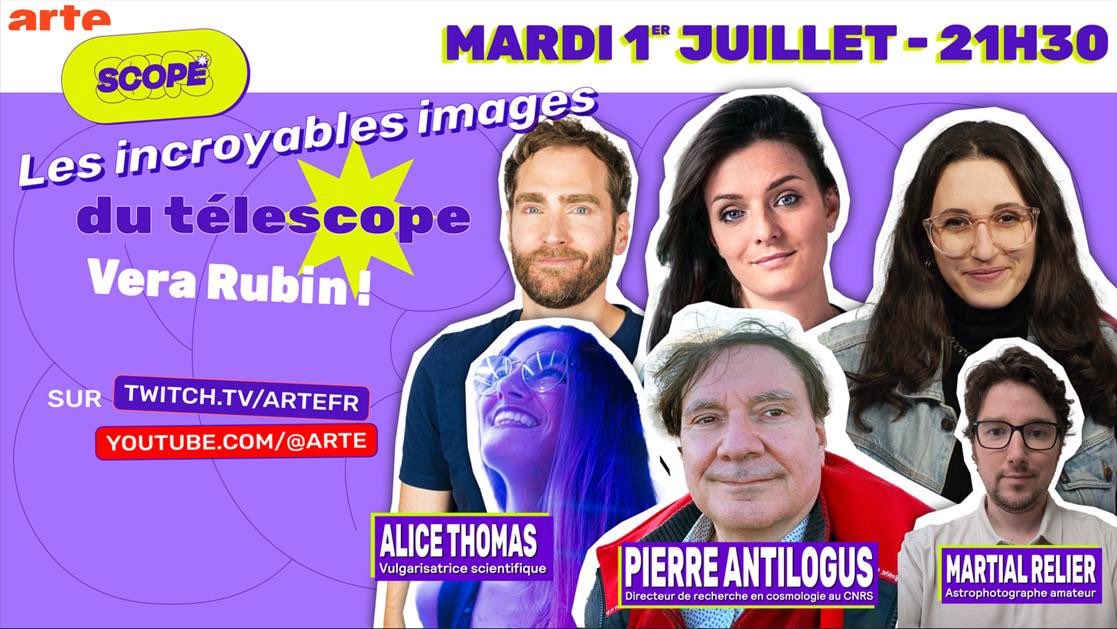 💫 Rdv à 21h30 en direct avec <a href="/ARTEfr/">ARTE</a> youtube.com/@arte?si=3aBYv… pour une nouvelle édition SCOPE sur le télescope Vera Rubin