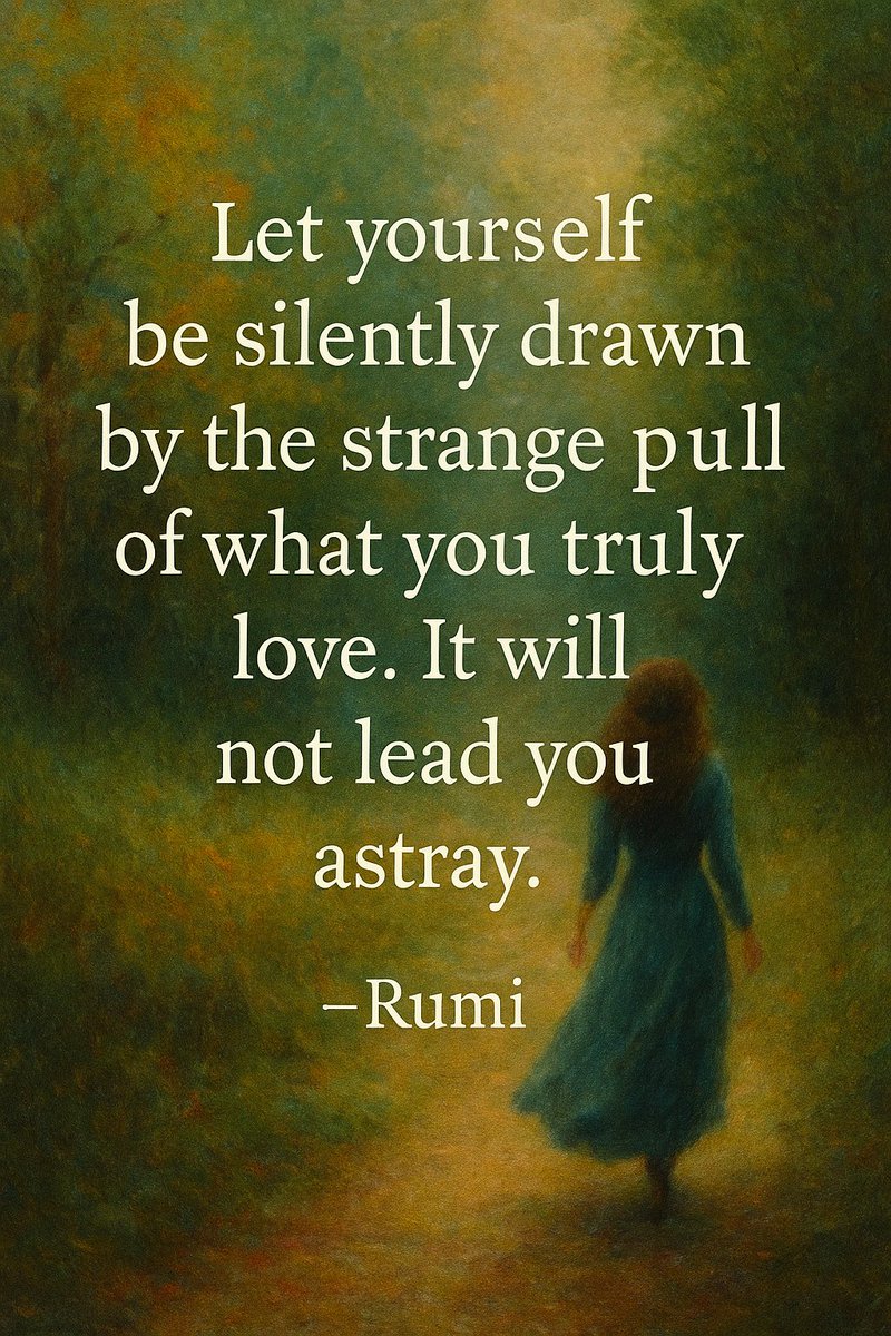 "Let yourself be silently drawn by the strange pull of what you truly love. It will not lead you astray."