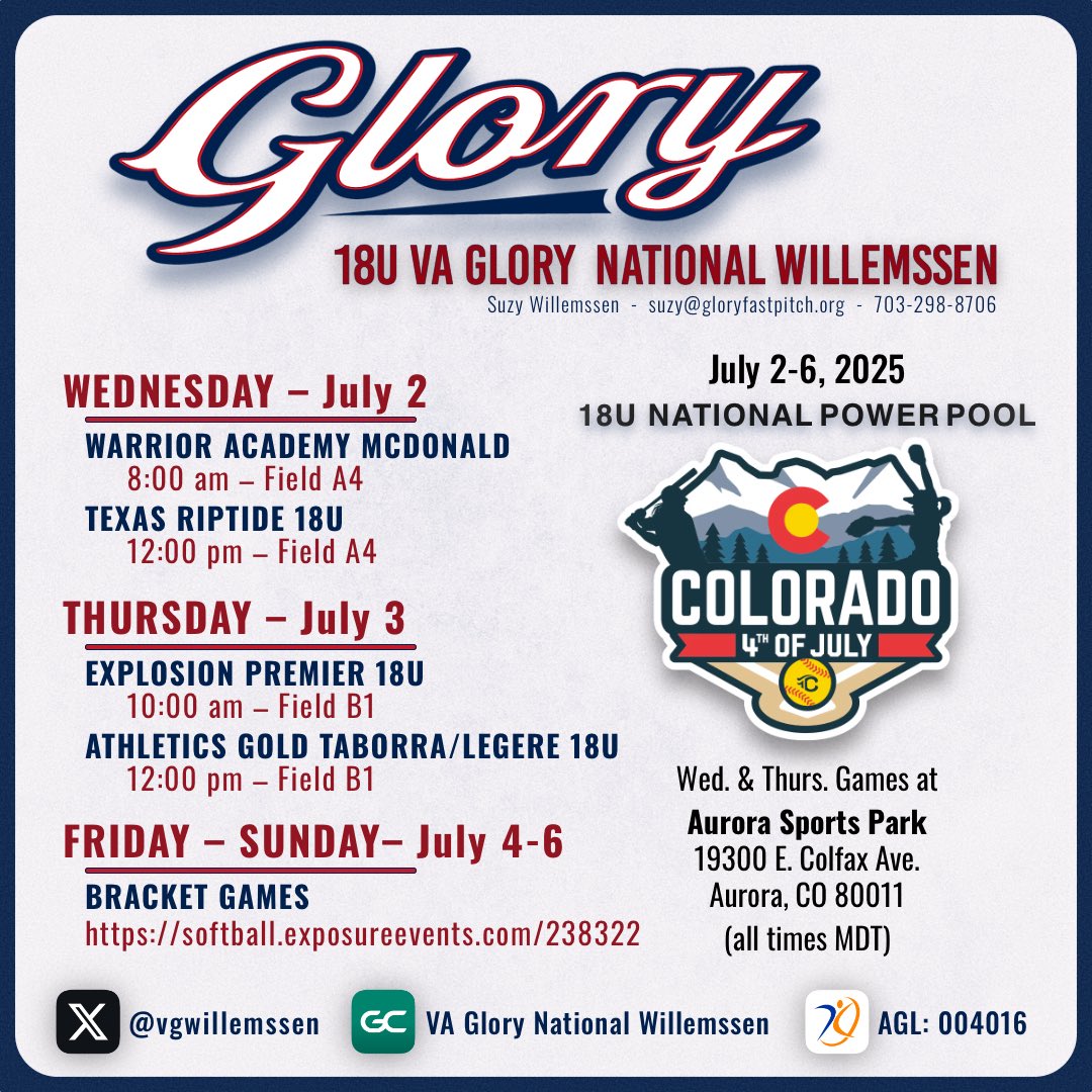 NorahJacques12's tweet image. Can&apos;t wait to start play tomorrow in the Colorado 18U National Power Pool! I&apos;m also super excited to play in the 18U Future Stars Game tomorrow (July 2) at 7:30pm MT at Christopher Fields (streamed live on ESPN)! Thank you again to @COSparkFire and @TCSFastpitch for the…