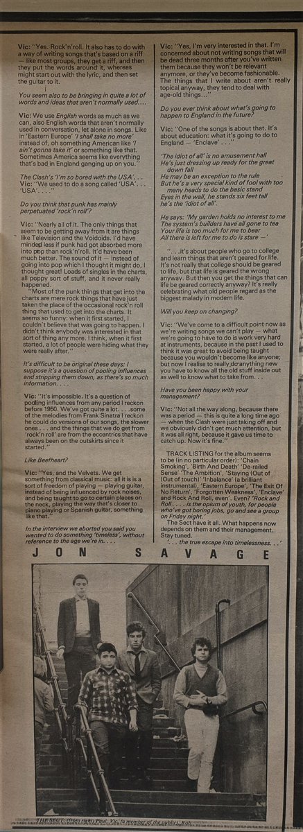 An article on Subway Sect by Jon Savage and pic by Bryn Jones in Sounds 1st, July 1978.
<a href="/vic_godard/">Vic Godard</a> <a href="/JonSavage1966/">Jon Savage</a>