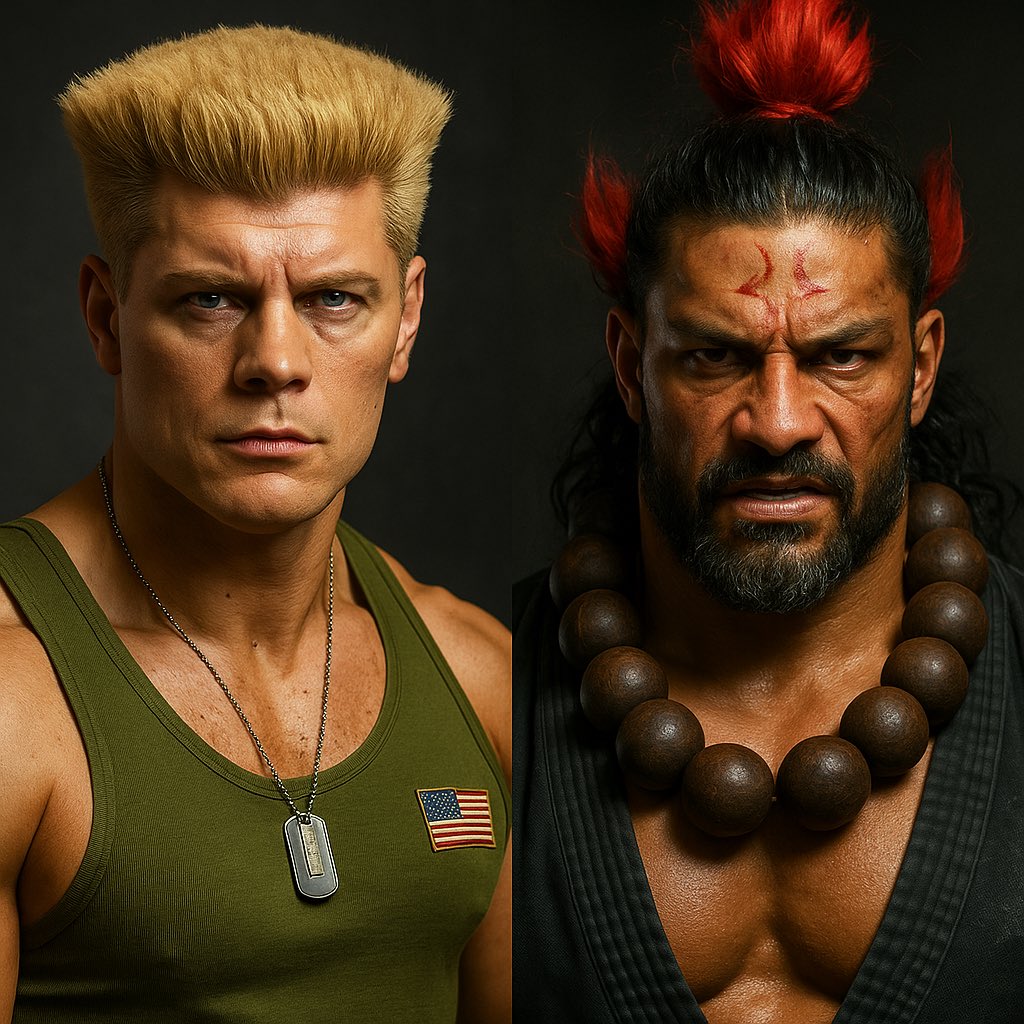 FadeAwayMedia's tweet photo. Cody Rhodes &amp; Roman Reigns BOTH take over Hollywood in the upcoming Street Fighter movie 🍿 https://t.co/kX0iZJn9Zw