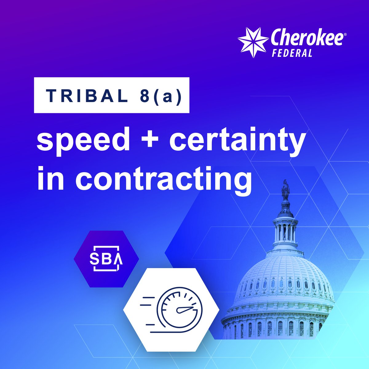 When time and flexibility matter, #Tribal8a is the answer.

#CherokeeFederal’s sole-source pathway enables agencies to award faster with no risk of protest, high dollar ceilings and direct access to our experts.

Find where speed meets certainty: bit.ly/3OVMnQi.