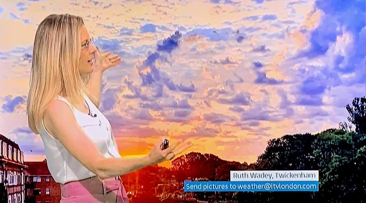 Ruth Wadey (@ruths_gallery) on Twitter photo Great to see Sally use my photo of those incredible clouds we had early this morning for the weather forecast on ITV ThisMorning.
Thanks <a href="/SallyWeather/">SallyWeather</a> and I am so pleased to know it will be cooler tomorrow.
Today was just too much š„µ Great to see Sally use my photo of those incredible clouds we had early this morning for the weather forecast on ITV ThisMorning.
Thanks <a href="/SallyWeather/">SallyWeather</a> and I am so pleased to know it will be cooler tomorrow.
Today was just too much š„µ