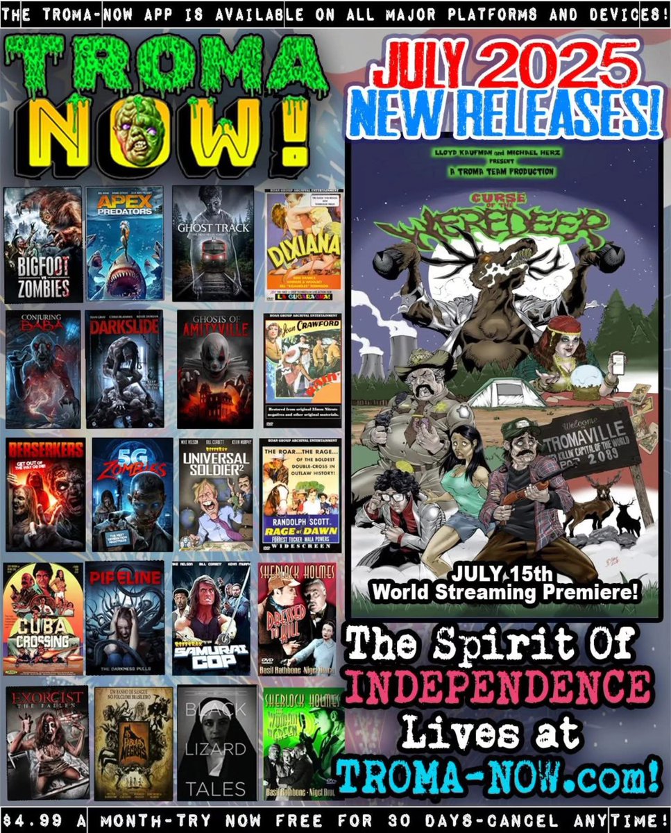 Turkeymanll (@turkeymanll) on Twitter photo Gobble Gobble π¦
One of the best parts about the beginning of a new month is the new films on <a href="/TromaNOWApp/">ππ«π¨π¦π πππ!</a> first month FREE and only $4.99 after. I am really excited that Curse of the Weredeer is finally going to be available!!!
<a href="/lloydkaufman/">Lloyd Kaufman</a> <a href="/Troma_Team/">α΄Κα΄α΄α΄ α΄Ι΄α΄α΄Κα΄α΄ΙͺΙ΄α΄α΄Ι΄α΄</a> Gobble Gobble π¦
One of the best parts about the beginning of a new month is the new films on <a href="/TromaNOWApp/">ππ«π¨π¦π πππ!</a> first month FREE and only $4.99 after. I am really excited that Curse of the Weredeer is finally going to be available!!!
<a href="/lloydkaufman/">Lloyd Kaufman</a> <a href="/Troma_Team/">α΄Κα΄α΄α΄ α΄Ι΄α΄α΄Κα΄α΄ΙͺΙ΄α΄α΄Ι΄α΄</a>