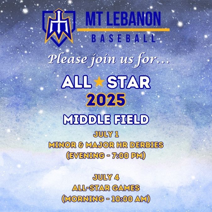 Join us for the 2025 10U/12U Home Run Derby Tonight 7pm on Middle Field!