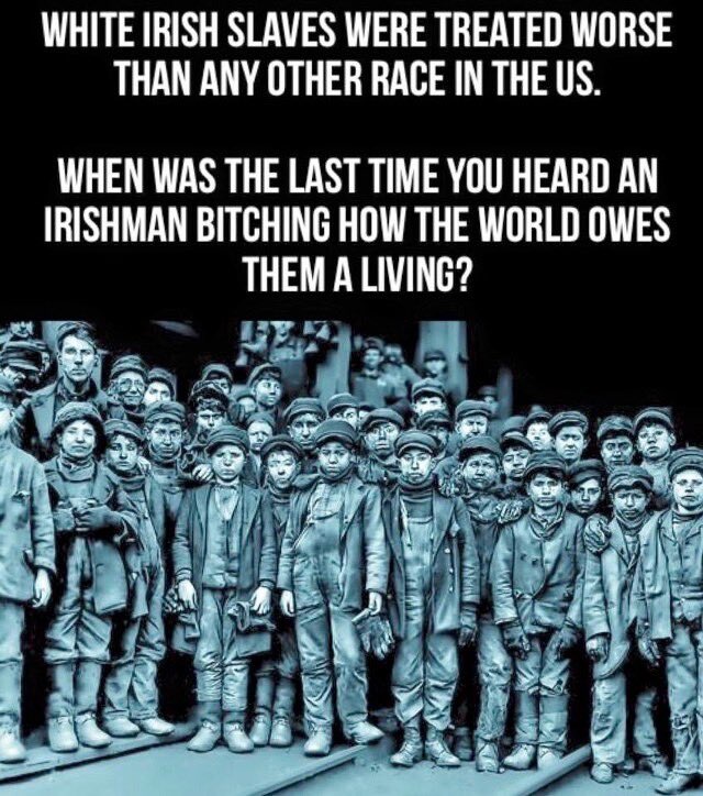 As a descendent of Irish grandparents, this was completely wrong yet you hear none of us seeking retributions. 

Irish slavery was a brutal system driven by greed and power, entrapping generations into extreme poverty.  

This history should be taught in schools.