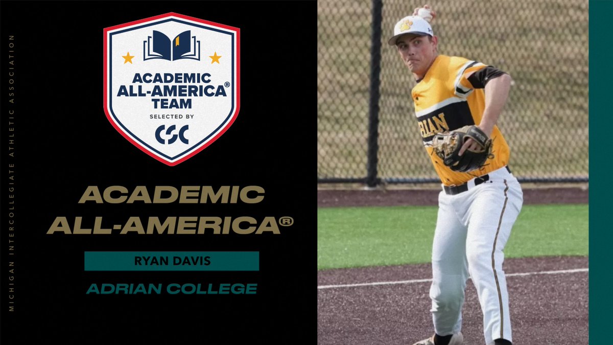#D3MIAA Sports (@miaa1888) on Twitter photo Ryan Davis Selected as Adrian Baseball Program's Seventh Career CSC Academic All-American ⚾
Read the <a href="/AdrianBulldogs/">Adrian College Athletics</a> release at bit.ly/44Ix5be.
#D3MIAA #MIAAbaseball #GreatSince1888 Ryan Davis Selected as Adrian Baseball Program's Seventh Career CSC Academic All-American ⚾
Read the <a href="/AdrianBulldogs/">Adrian College Athletics</a> release at bit.ly/44Ix5be.
#D3MIAA #MIAAbaseball #GreatSince1888