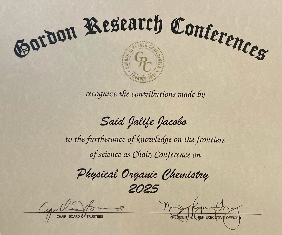 Said Jalife (@saidjalife) on Twitter photo It was a great honor to co-chair alongside <a href="/JuliaTurner97/">Julia Turner</a> at the 2025 Physical Organic Chemistry GRS. I am grateful to the community for giving me this opportunity. It was an event full of science and camaraderie. Thanks to <a href="/RCSA1/">Research Corporation for Science Advancement</a> and <a href="/uh_chem/">UH Chemistry</a> for their generous support! It was a great honor to co-chair alongside <a href="/JuliaTurner97/">Julia Turner</a> at the 2025 Physical Organic Chemistry GRS. I am grateful to the community for giving me this opportunity. It was an event full of science and camaraderie. Thanks to <a href="/RCSA1/">Research Corporation for Science Advancement</a> and <a href="/uh_chem/">UH Chemistry</a> for their generous support!