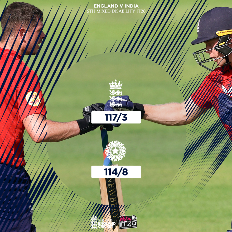 englandcricket's tweet photo. A win in Bristol for the England Men's Mixed Disability team in the 6th Vitality IT20 in front of the TV cameras 🙌

Click below to read the match report 👇