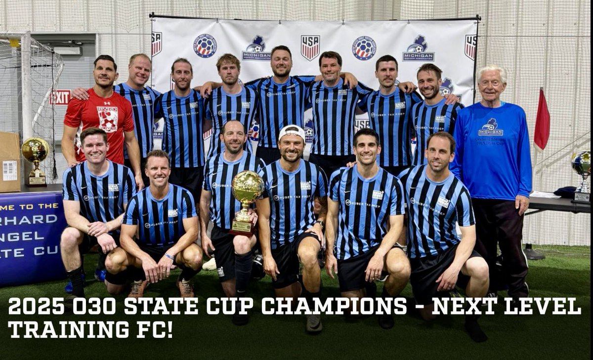 Congrats to the 2025 Gerhard Mengel State Cup Champions from the MUSL!

Men’s Open: Next Level Training FC

Men’s O30: Next Level Training FC

Men’s O40: Carpathia Kickers FC

Men’s O50: Detroit Bullets FC

The MUSL swept the Men’s Divisions for the 2nd year in a row!