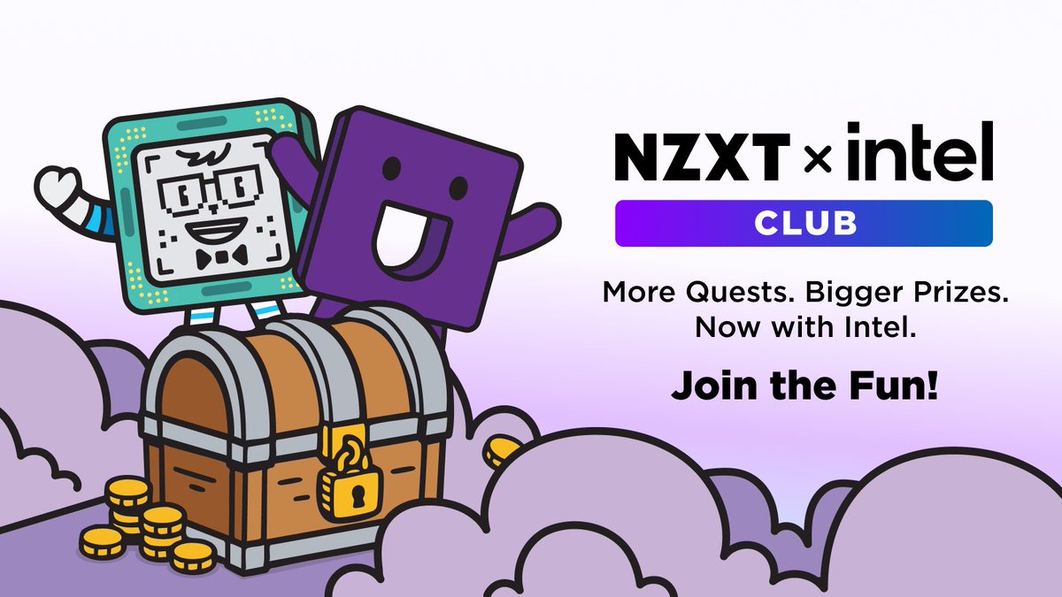 NZXT's tweet image. The NZXT Club just got better - we’re teaming up with @IntelGaming! 🙌

Complete quests, earn points, and win awesome prizes.

We’re giving away a FREE Intel gaming PC every month. The more points you earn, the better your chances to win.

Learn more → nzxt.co/3Iiad9I