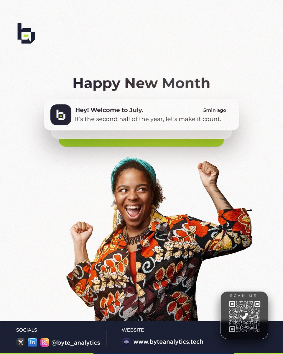 ByteAnalytics_'s tweet image. Happy new month!!
Welcome to the second half of the year