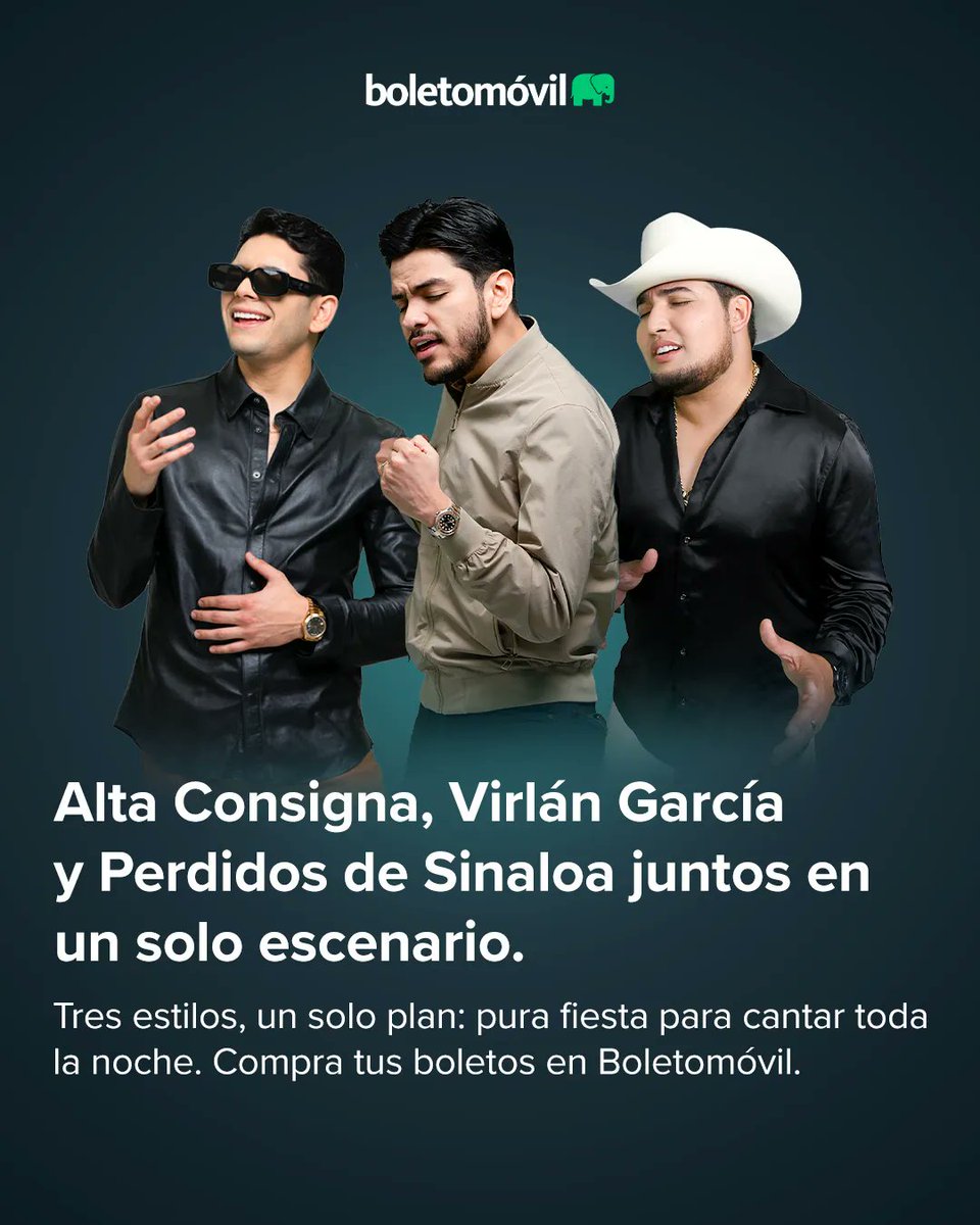 boletomovil's tweet image. No lo pienses más y escucha no sólo en tu playlist, sino también en vivo a La Parranda aquí #ConElElefante. 🤠💚
📅 6 septiembre
📍 Arena GNP Seguros
🎟️ boletomovil.com/evento/la-parr…
