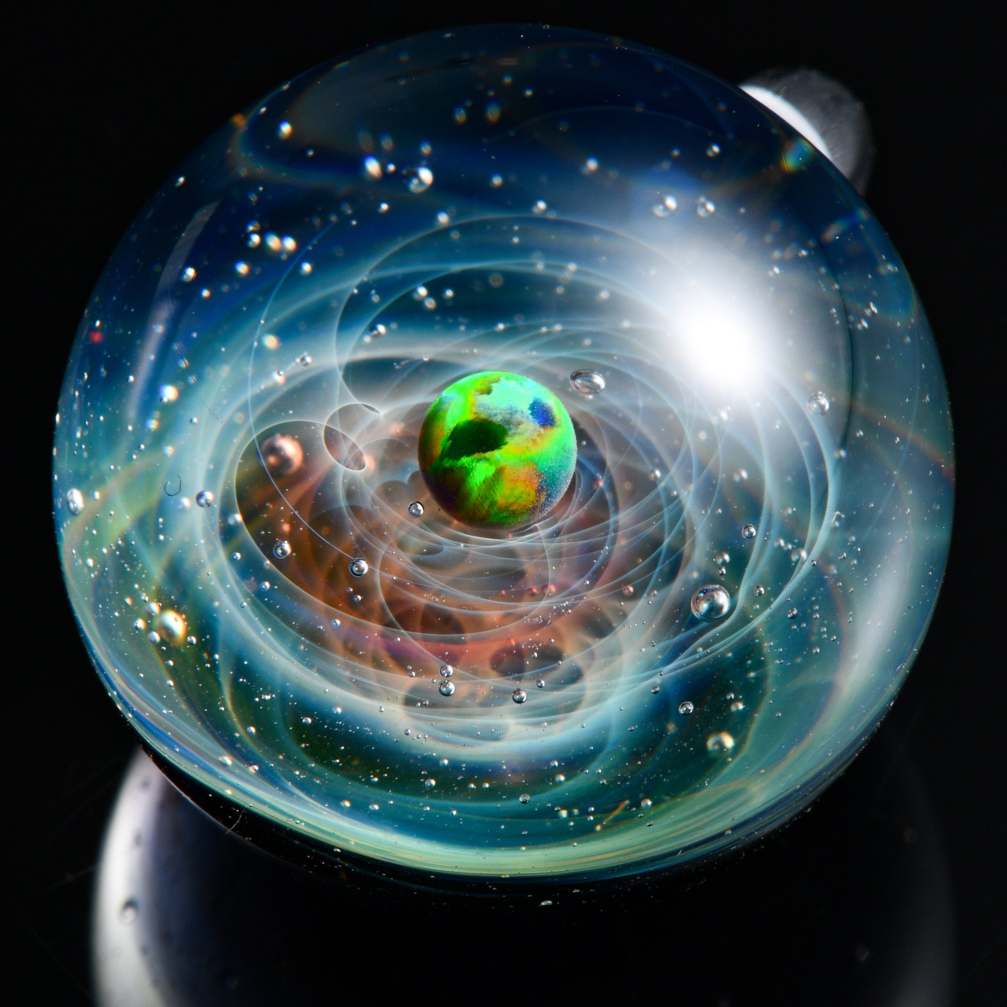 抽象的なパステル画 植物と球体宙花 3D球体パズル 木星儀‐THE JUPITER‐（Ver．3