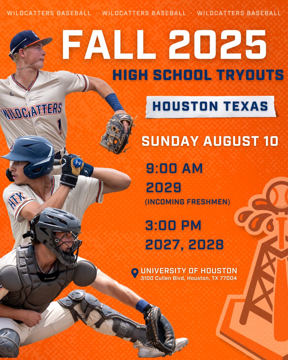 WildcattersHS's tweet image. Fall 2025 High School Tryouts 🔥
Register HERE🔥🔥
houstonwildcatters.leagueapps.com/events/4656459…
🔥Sunday 8/10
9AM 2029's (Incoming Freshman)
and
3PM for 2027/2028's
📍University of Houston
3100 Cullen Blvd
Houston,TX 77004