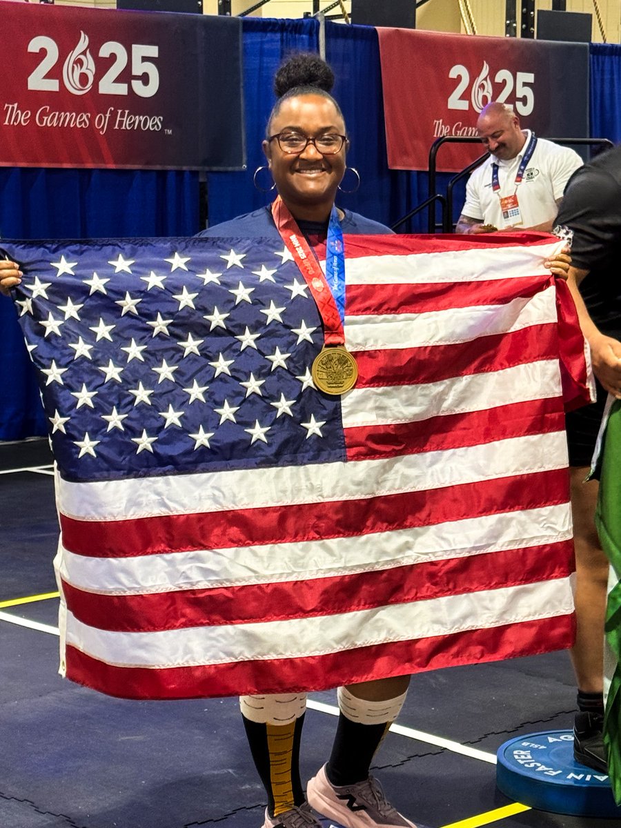 BhamPolice's tweet photo. Congratulations to Officer McMillan on bringing home the bronze medal 🥉 in women Bench Press  at the BHM 2025 World Police &amp; Fire Games!  

Job well done!

#Commitment #Excellence #Integrity
#TeamBPD #BHMWorldGames #BenchPressChampion #BirminghamPolice #ProudToServe https://t.co/aMLl4CwxWD