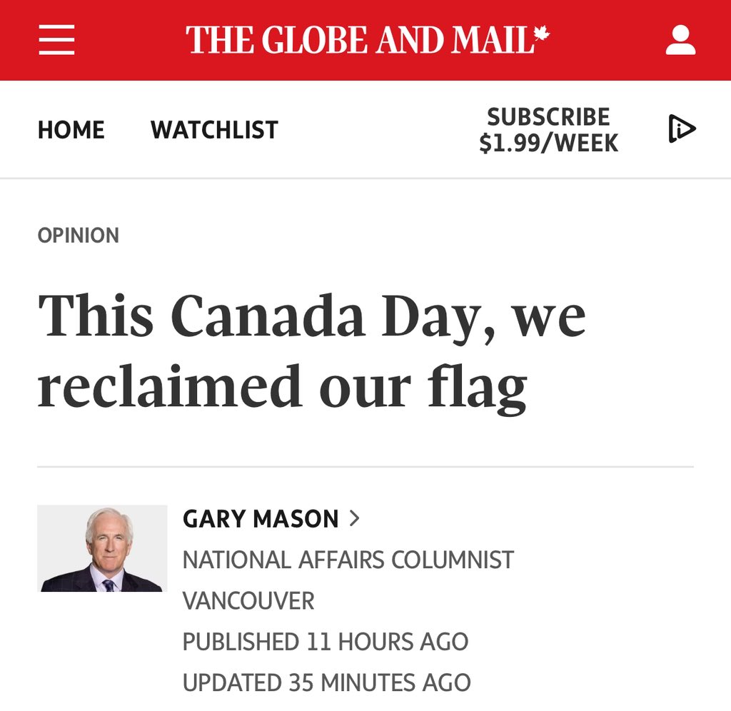 How do more people not see how incredibly terrible our media is in Canada? There is no need for this garbage. No one told anyone to abandon the flag, and if you feel that you “reclaimed” it this year you’re pathetic.